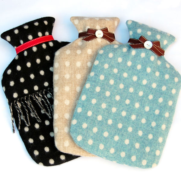 spot lambswool hotwater bottles